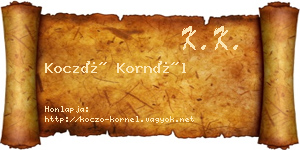 Koczó Kornél névjegykártya