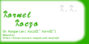 kornel koczo business card